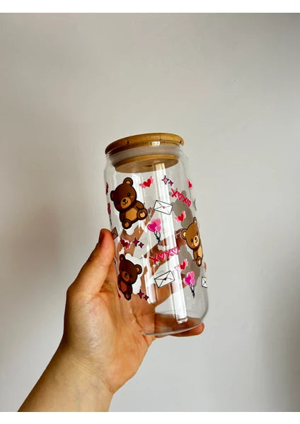 Minnaco Pipetli Teddy Bear Baskılı Pinterest Bardak Hediyelik Kahve Bardağı Kola Bardağı