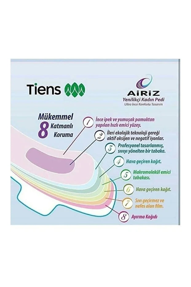 Tiens  Airiz Hijyenik Kadın Pedi 30' Lu Günlük Ped