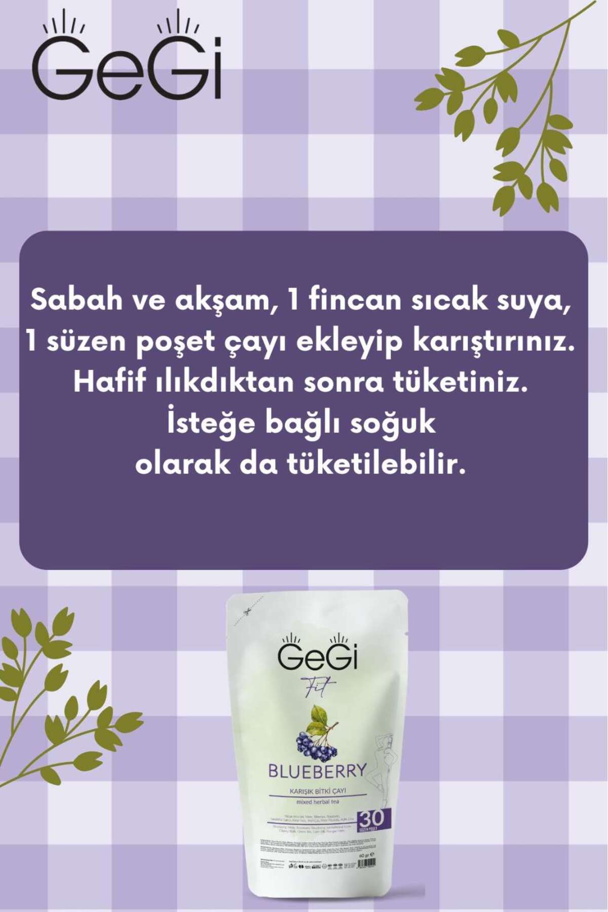 Yaban Mersini Blueberry Tea Çay 1 Aylık Paket