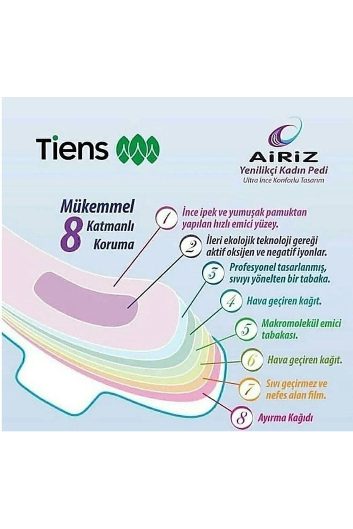 Tiens Airiz Hijyenik Kadın Pedi 6'lı Paket
