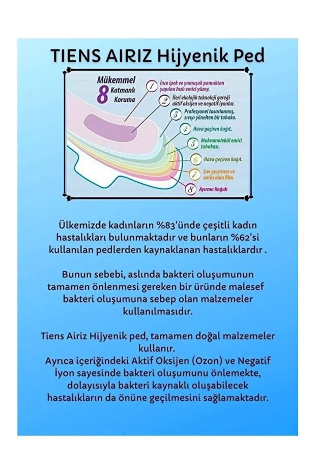Tiens  Airiz Hijyenik Kadın Pedi 30' Lu Günlük Ped