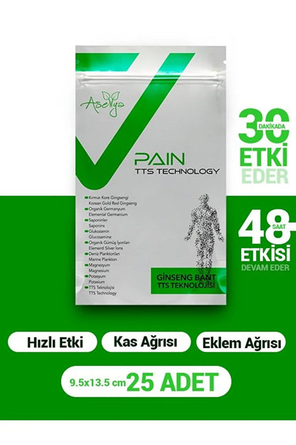 ASELYA Hızlı Etkili Kinesio Bant – Isıtıcı & Rahatlatıcı – Tüm Eklem ve Kaslar İçin – 25 Adet