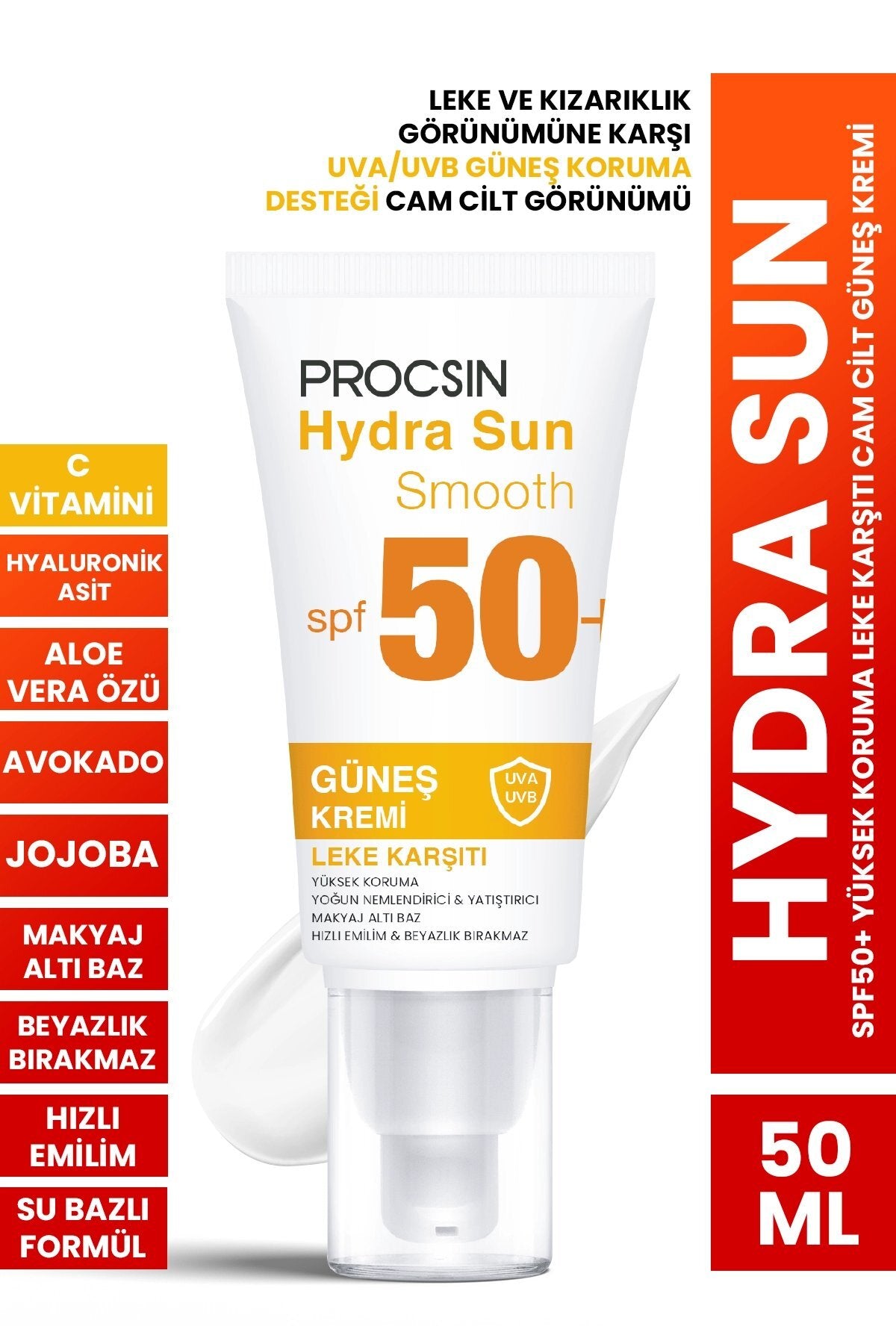 Hydra Sun Spf50+ Yoğun Nemlendirici Yatıştırıcı Leke Karşıtı Cam Cilt Güneş Kremi Pa++++