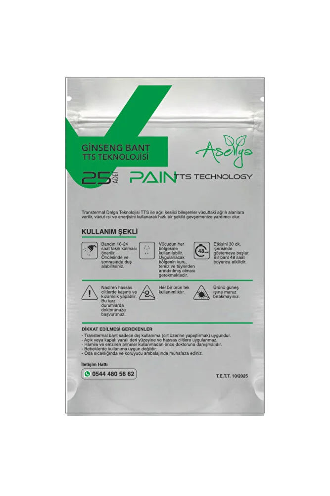 ASELYA Hızlı Etkili Kinesio Bant – Isıtıcı & Rahatlatıcı – Tüm Eklem ve Kaslar İçin – 25 Adet