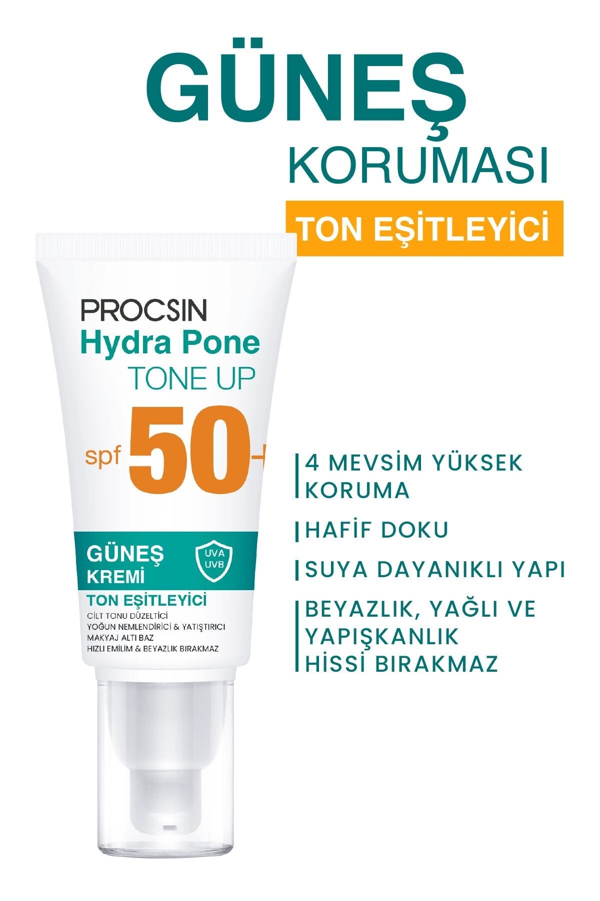 Hydra Pone Spf50+ Cilt Tonu Eşitleyici Makyaj Efekti Veren Cam Cilt BB Güneş Kremi Pa++++yesinde cilt bakım rutininin son aşaması olarak kullanıma uygundur.;