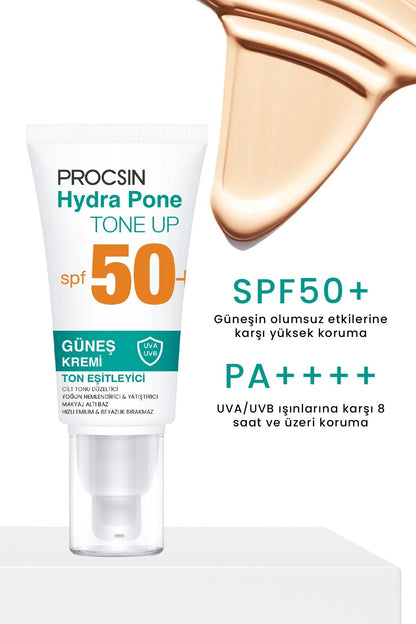 Hydra Pone Spf50+ Cilt Tonu Eşitleyici Makyaj Efekti Veren Cam Cilt BB Güneş Kremi Pa++++yesinde cilt bakım rutininin son aşaması olarak kullanıma uygundur.;