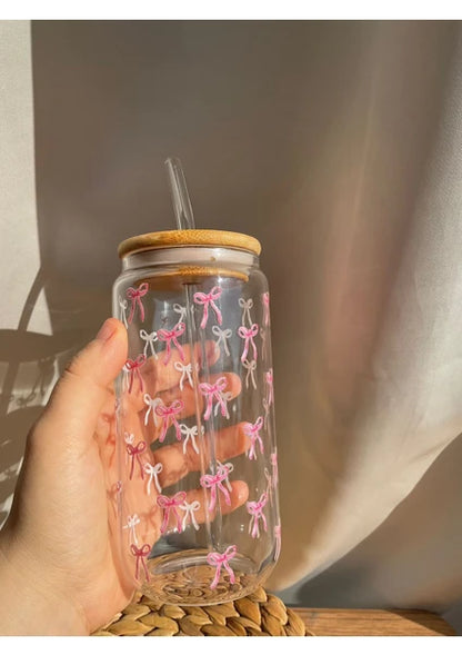 Minnaco Pipetli Kırmızı Fiyonklu Pinterest Bardak Hediyelik Kahve Bardağı Kola Bardağı