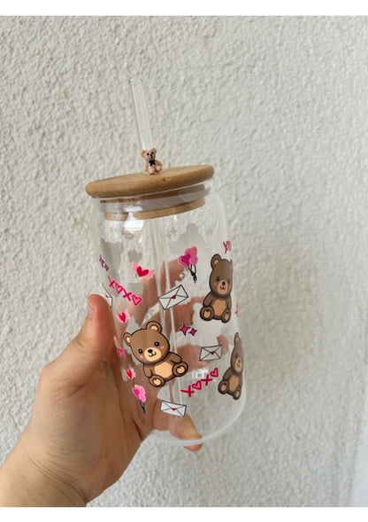 Minnaco Pipetli Teddy Bear Baskılı Pinterest Bardak Hediyelik Kahve Bardağı Kola Bardağı